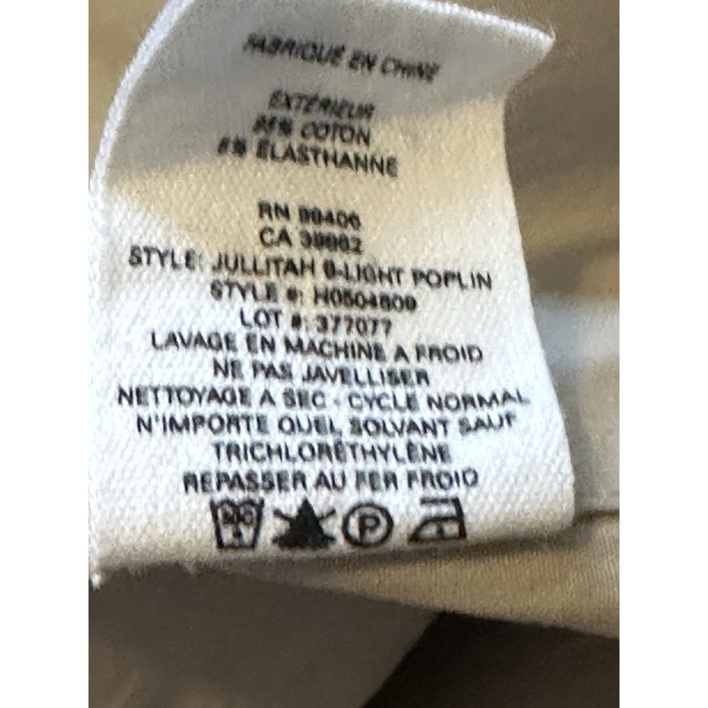 Theory Jullitah B Split-Front Poplin Tunic Dress 3/4 Sleeve Tan Pockets Size 2 - Picture 11 of 11